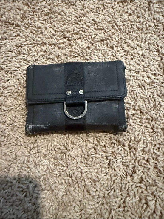 Dior Handbags - Dior Black Leather Men's Wallet with Silver D-Ring